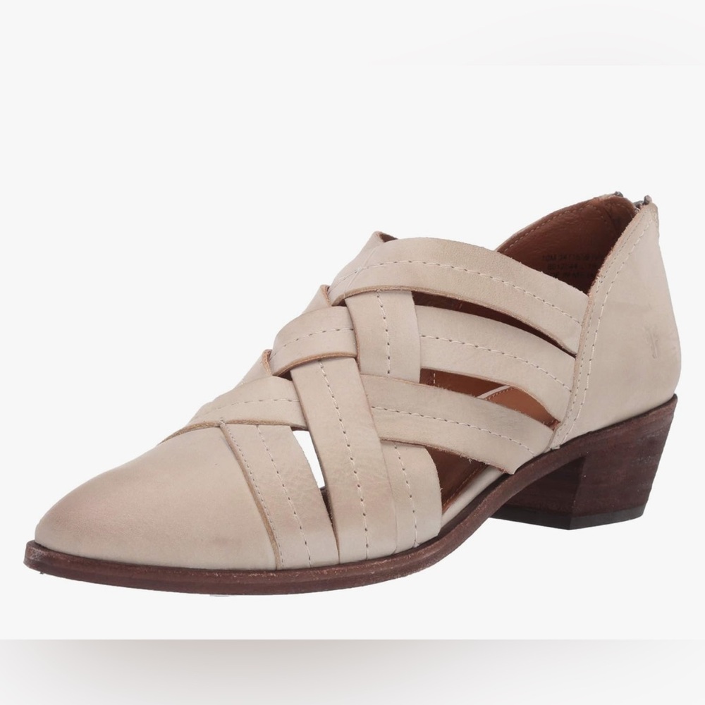 Frye Cream Ray Haurache Leather Woven  Shoes  Size 10